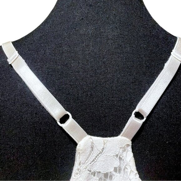 White Lace Lined Slip Dress Lacy Mini Dress Coastal Cowgirl Boho Fairy Size XL - Picture 6 of 13